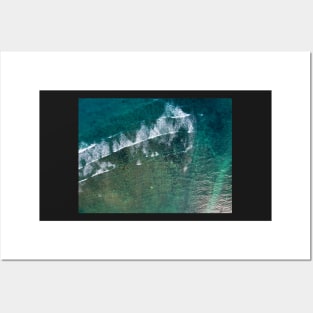 Aerial view of emerald tropical sea Posters and Art